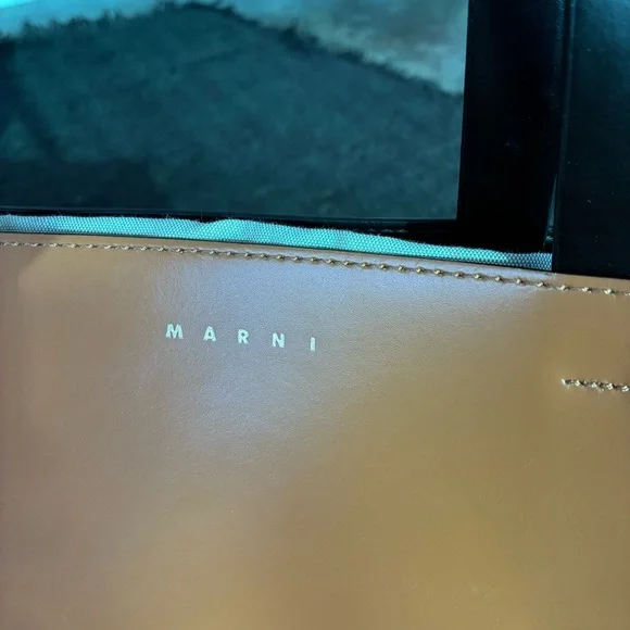 Marni Museo Brown and Black Tote Bag large men’s women’s unisex leather